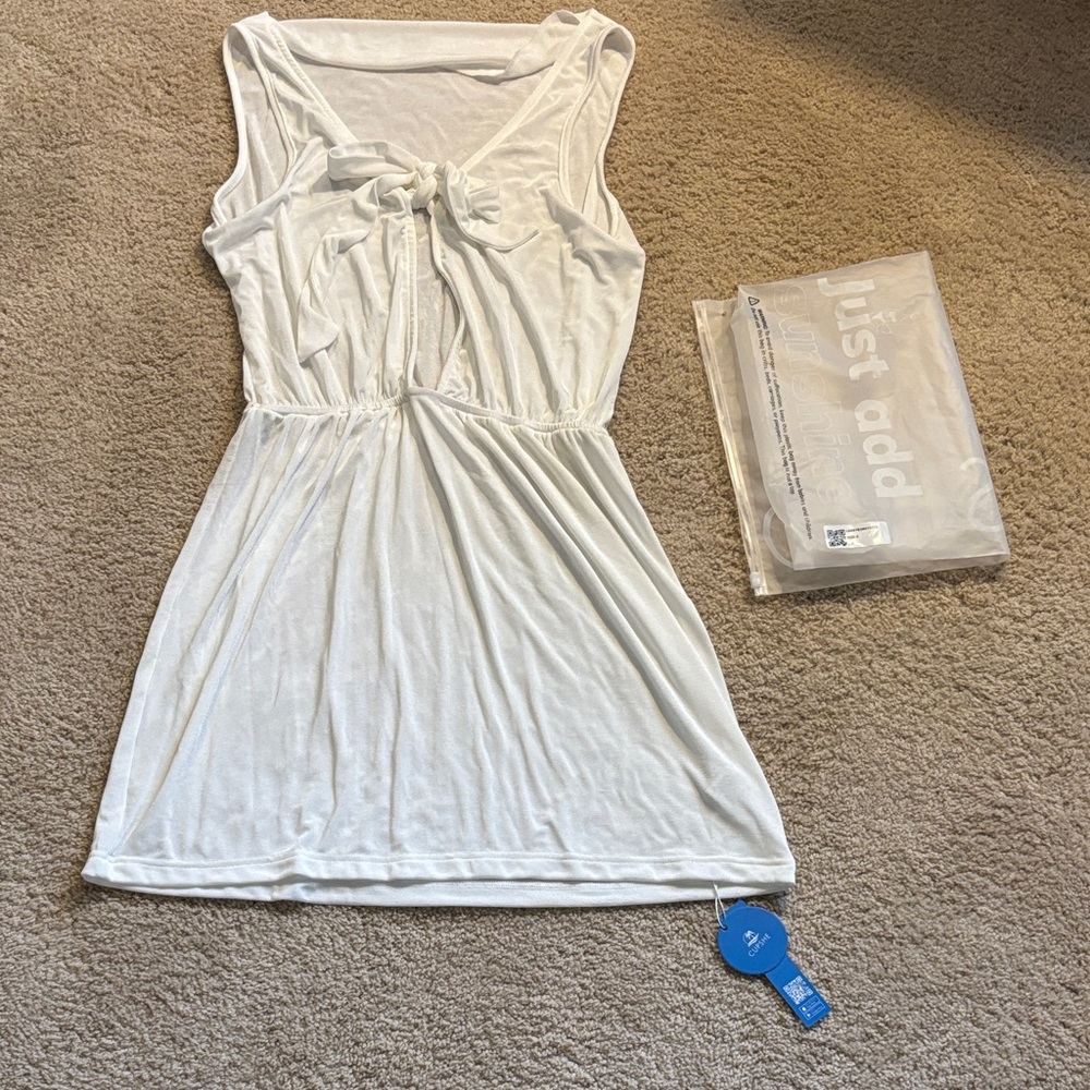 Cupshe White Tie-Front Swim Coverup